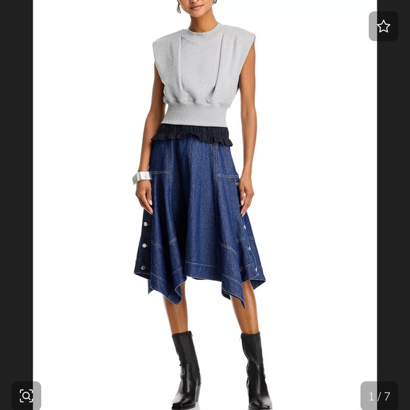 NWT 3.1 Phillip Lim Cropped Heather Gray Sweatshirt Size 10 - Picture 4 of 8